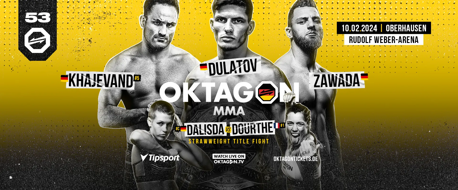 Katharina Dalisda vs. Eva Dourthe headlines tonight's OKTAGON 53: Dalisda vs. Dourthe live mma fight card