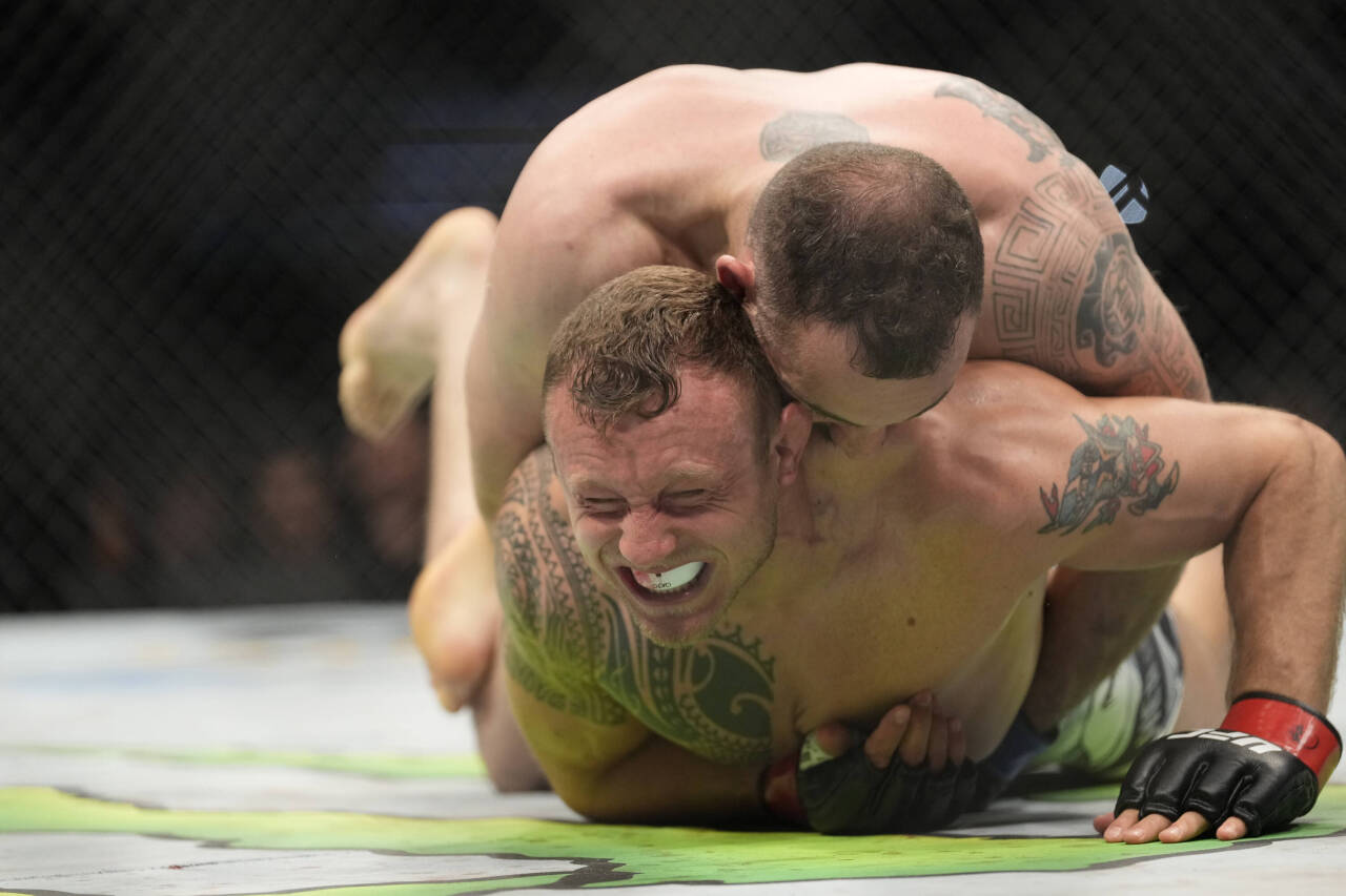 December 4, 2022, ORLANDO, FL, ORLANDO, FL, United States: ORLANDO, FL - December 4: Jack Hermansson (L) and Roman Dolidze (R) step in the octagon ...