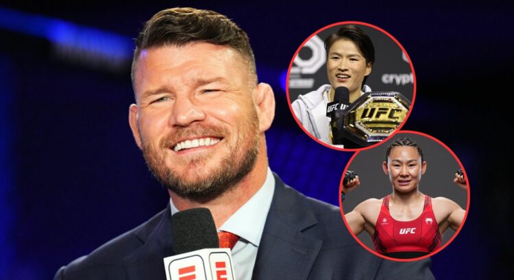 Pop out of Michael Bisping, Xhang Weili and Yan Xiaonan