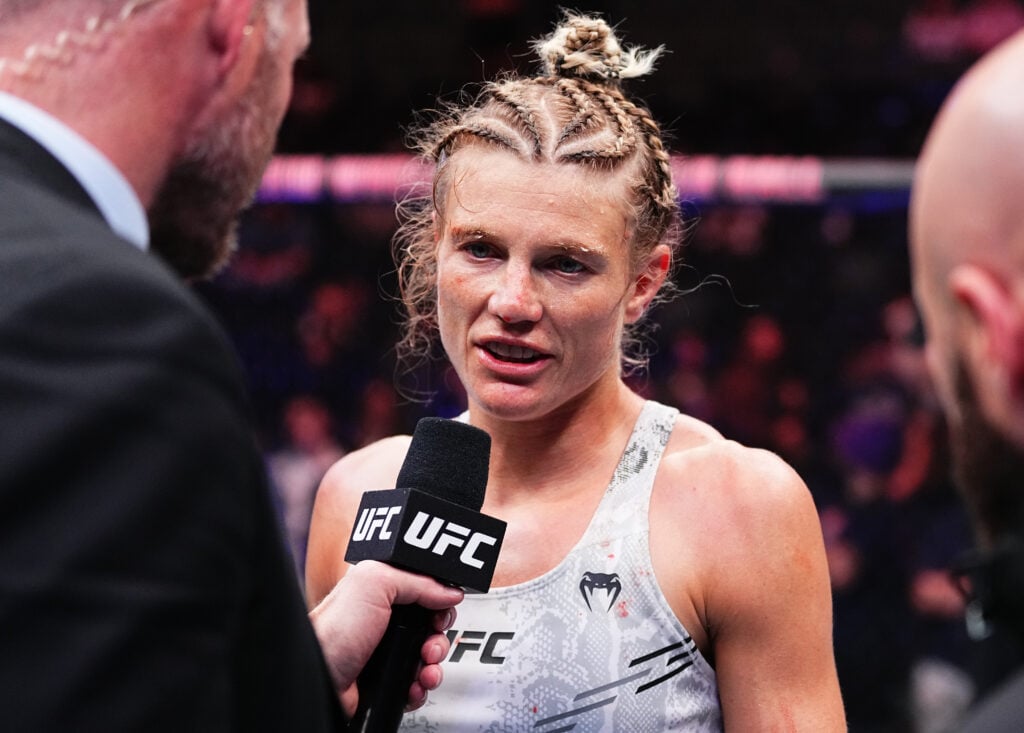Erin Blanchfield after the main event at UFC Fight Night: Blanchfield v Fiorot