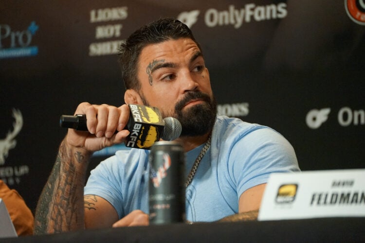 Mike Perry attends the BKFC 41 official pre-fight press conference on April 4, 2023, at the Palms Casino in Las Vegas, NV.