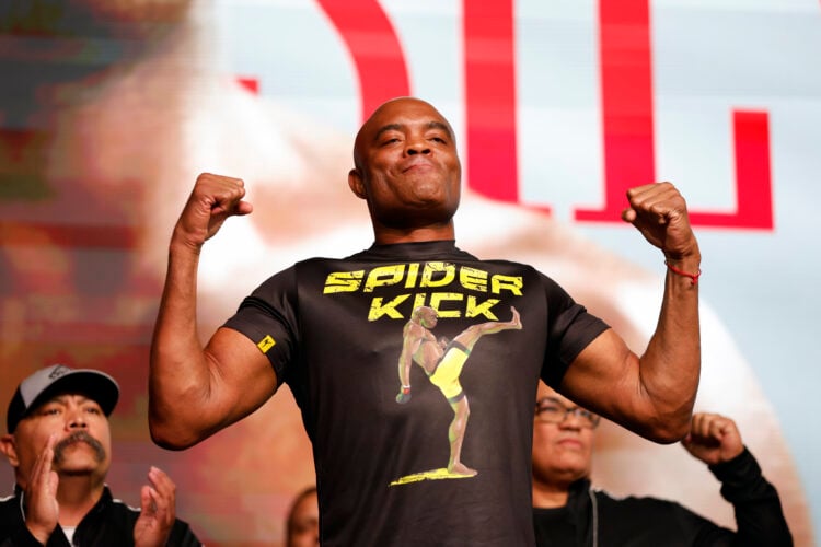 Anderson SIlva poses during his official weigh in at Desert Diamond Arena on October 28, 2022 in Glendale, Arizona.