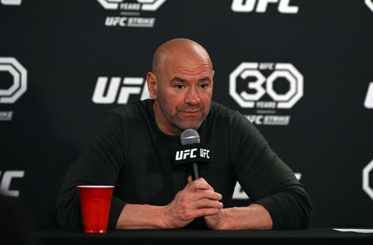 UFC president Dana White conducts a post fight press conference after UFC Fight Night on December 2, 2023, at The Moody Center in Austin, TX.