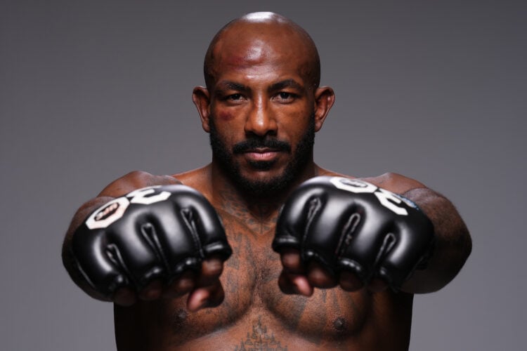 Khalil Rountree Jr. poses for a portrait after his victory during the UFC Fight Night event at UFC APEX on December 09, 2023 in Las Vegas, Nevada.