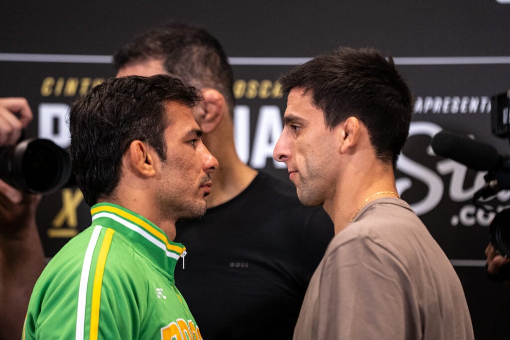 Alexandre Pantoja and Steve Erceg face off at the UFC 301 media day