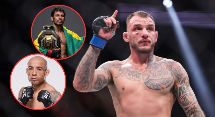 Pop out of Renato Moicano, Jose Aldo and Alexandre Pantoja