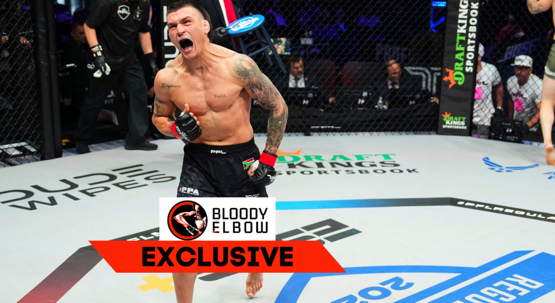 Don Madge after beating Brennan Ward at PFL 3