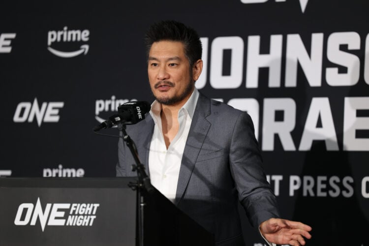 Chatri Sityodtong during the post fight press conference for ONE Championship Fight Night 10 on May 05, 2023, at the 1st Bank Center in Denver, Col...