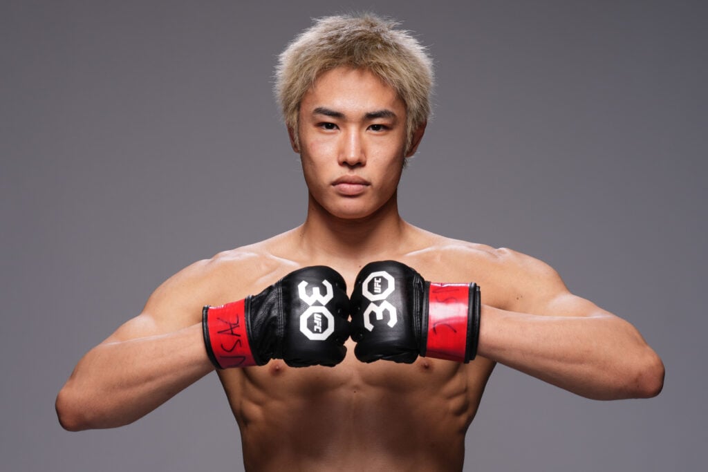 Tatsuro Taira poses for a portrait photo ahead of his fight at the UFC Apex