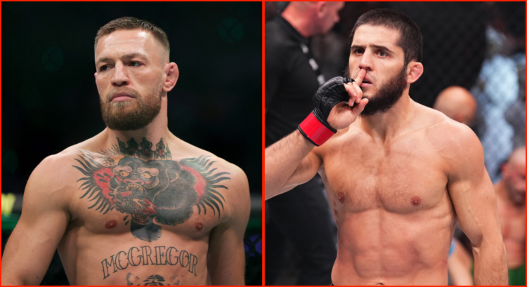 Side by side of Conor McGregor and Islam Makhachev