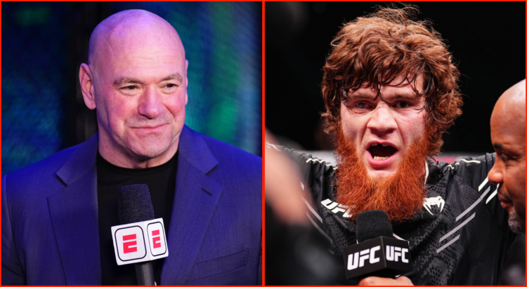 Side by side of Dana White and Shara Magomedov