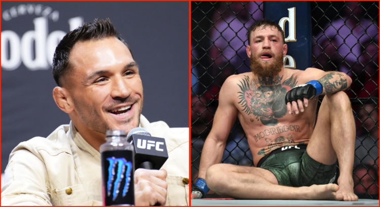 Side by side of Michael Chandler and Conor McGregor