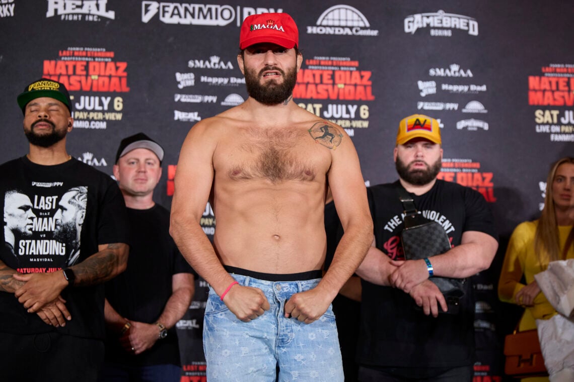 Jorge Masvidal weighing in for his fight with Nate Diaz