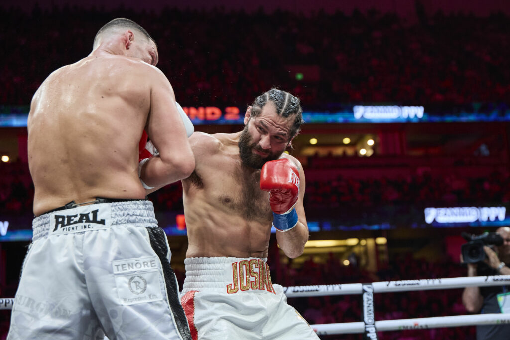 Jorge Masvidal punching Nate Diaz