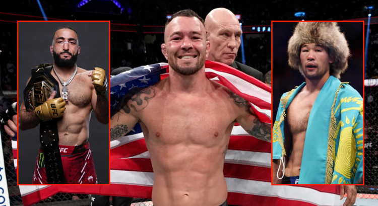 Pop out of Colby Covington after UFC 272, Belal Muhammad with the belt and Shavkat Rakhmonov