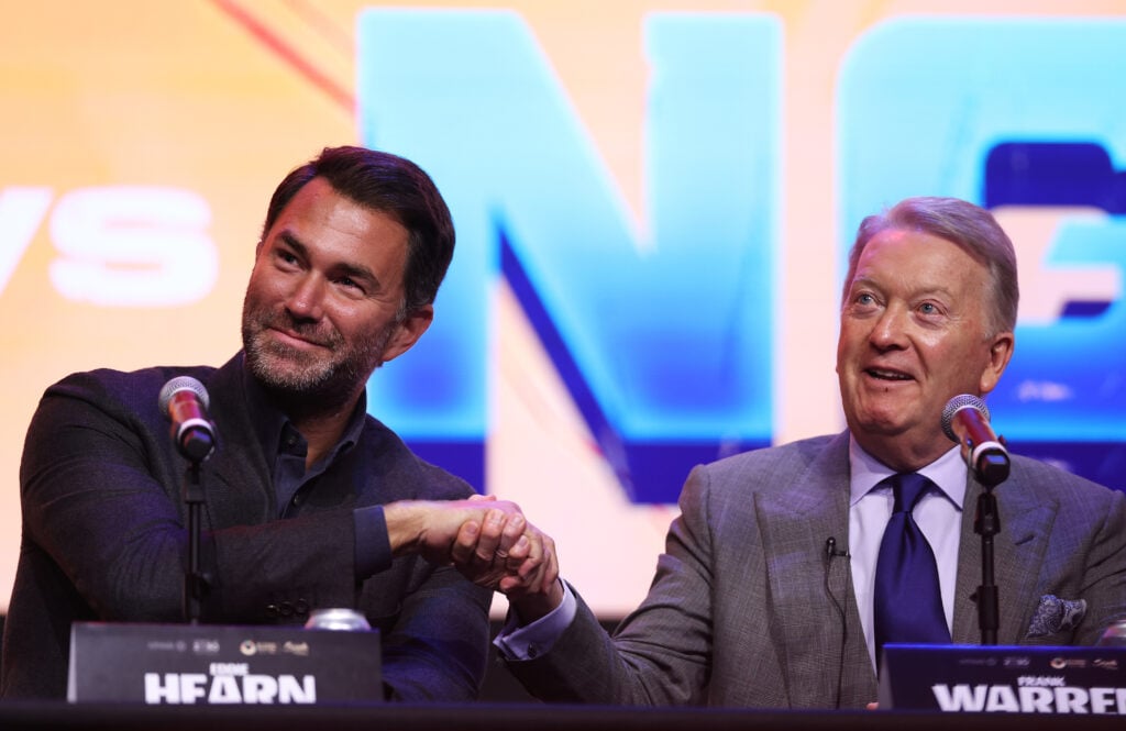 Eddie Hearn and Frank Warren shaking hands