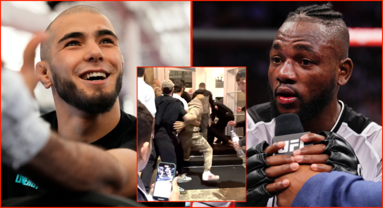 Muhammad Mokaev and Manel Kape involved in fighter hotel fight