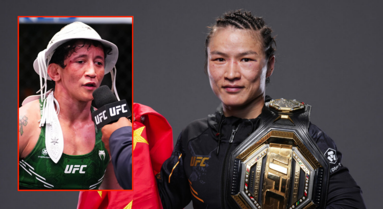 Side by side of Zhang Weili and Virna Jandiroba