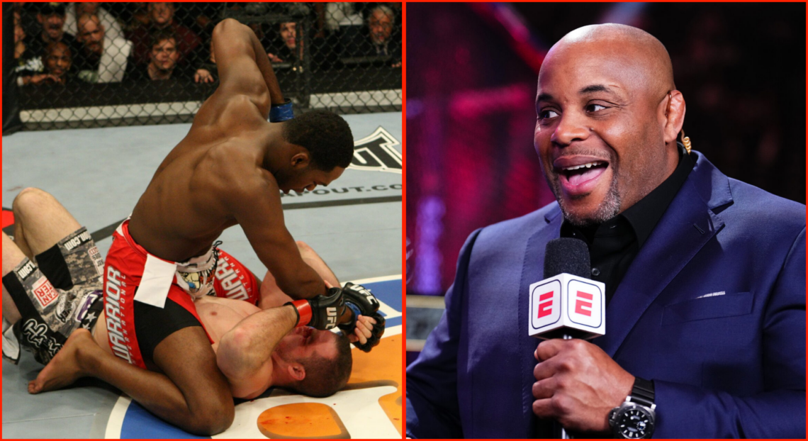 Side by side of Jon Jones vs Matt Hamill and Daniel Cormier on ESPN