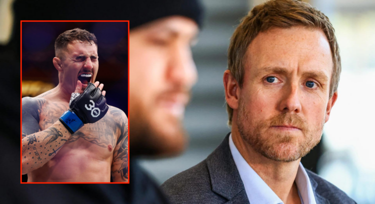 Pop out of Dave Shaw at UFC 293 press conference and Tom Aspinall at UFC 295