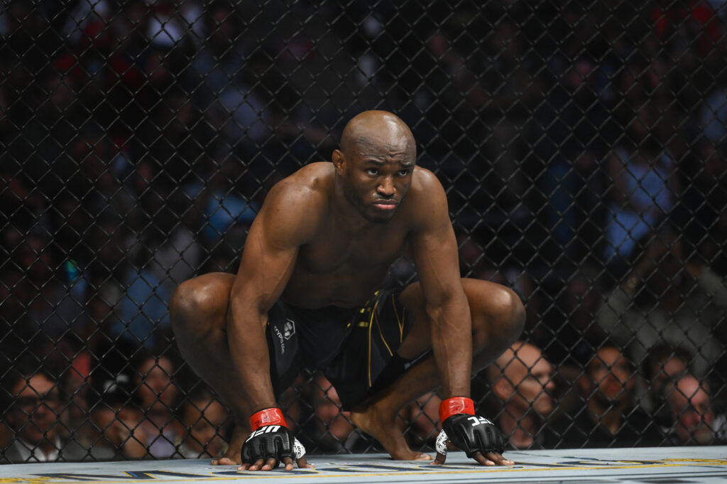 Kamaru Usman during his fight with Leon Edwards