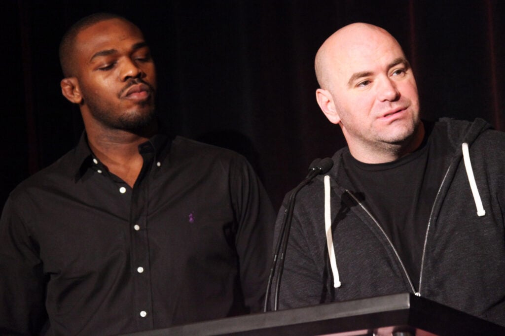 Dana White and Jon Jones attend the TCA 2013 Winter Press Tour.