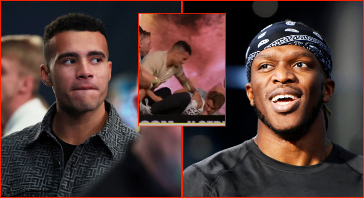 Pop out of Harrison Sullivan at Misfits x DAZN, The Misfits 17 press conference and KSI at Prime Card Public Workout