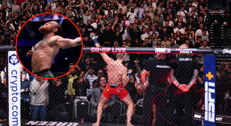 Paddy Pimblett celebrates his win over Bobby Green at UFC 304