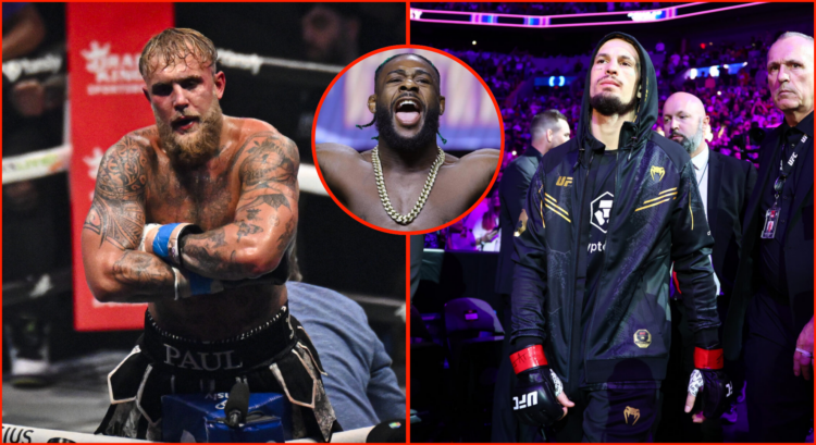 Split of Jake Paul after his win over Mike Perry, Sean O'Malley at UFC 299 and Aljamain Sterling at UFC 300