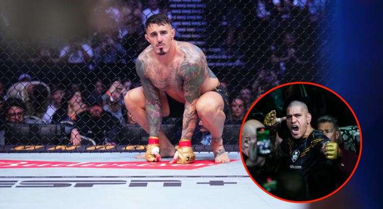 Tom Aspinall stalking Curtis Blaydes moments before their fight at UFC 304