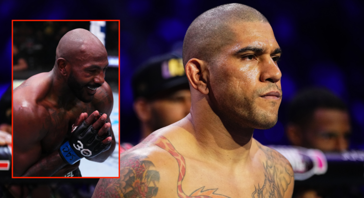 Alex Pereira (right) moments before his UFC 303 fight with a pop out of Khalil Rountree Jr (left)