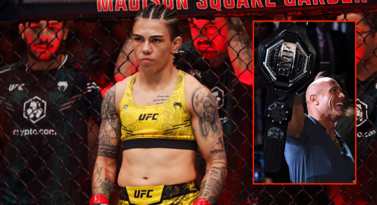 Pop out of Jessica Andrade at UFC 295 and Dwayne Johnson holding the BMF title