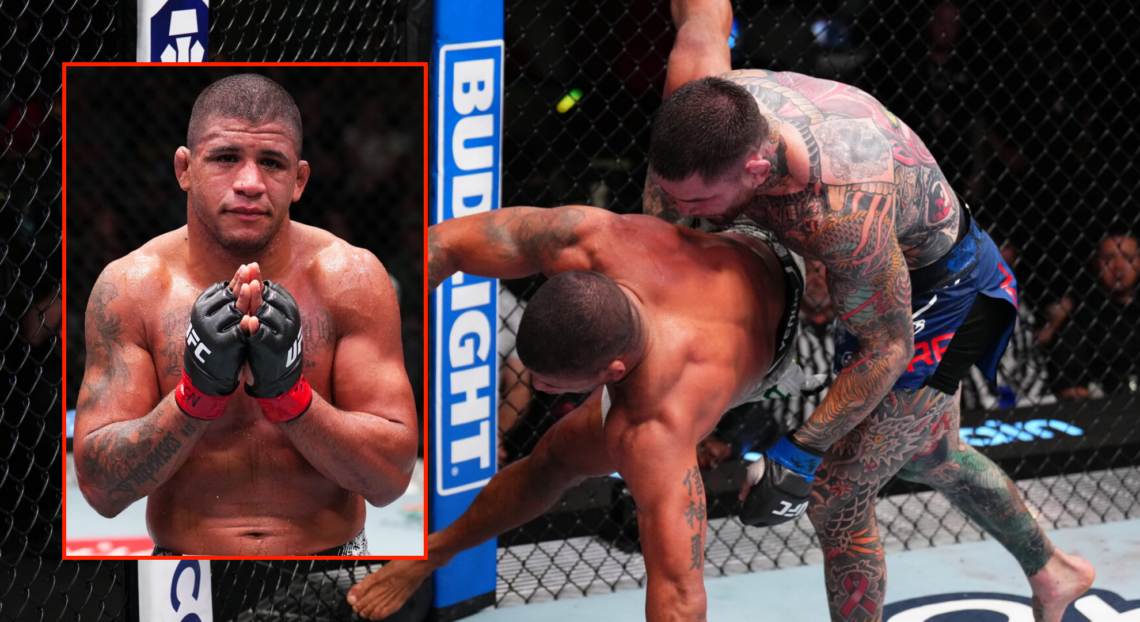 Pop out of Gilbert Burns and Burns during his fight with Sean Brady at UFC Vegas 97