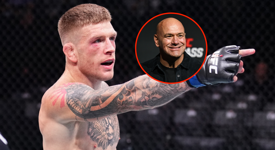 Main photo shows Chris Duncan after his win at UFC Paris. Bubble shows Dana White