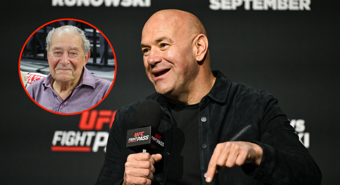 Main photo shows UFC president Dana White. Bubble shows boxing promoter Bob Arum
