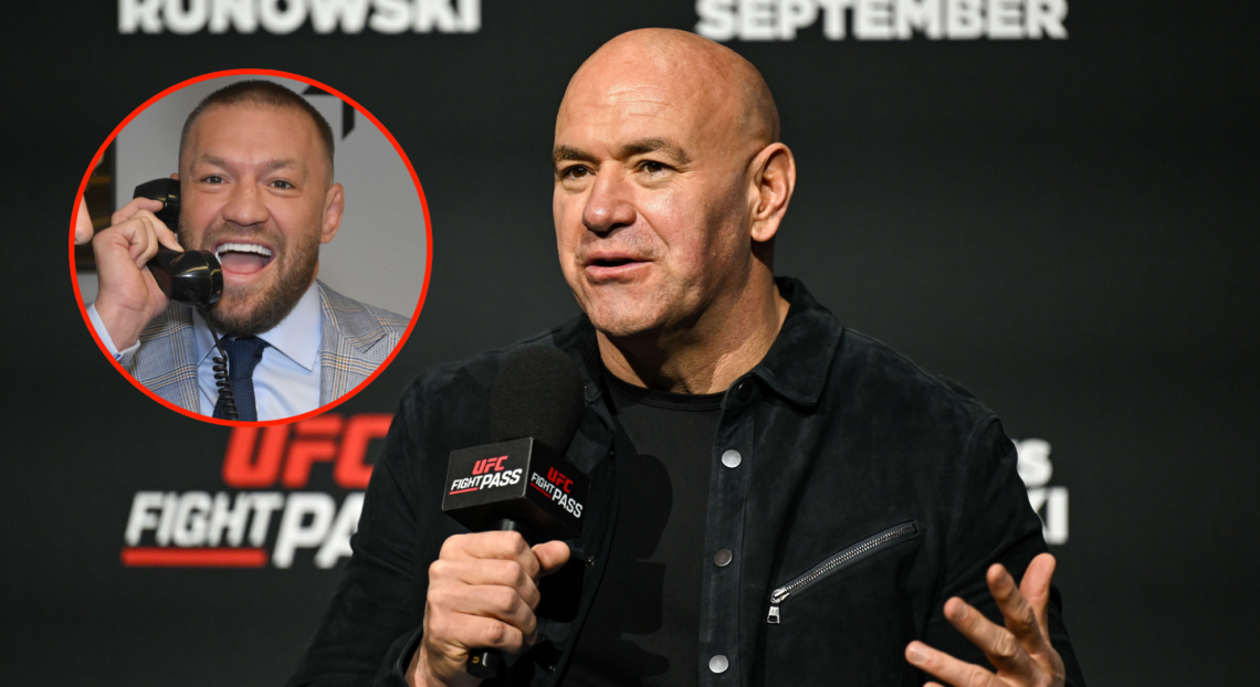Main photo shows UFC CEO Dana White. Bubble pic shows Conor McGregor