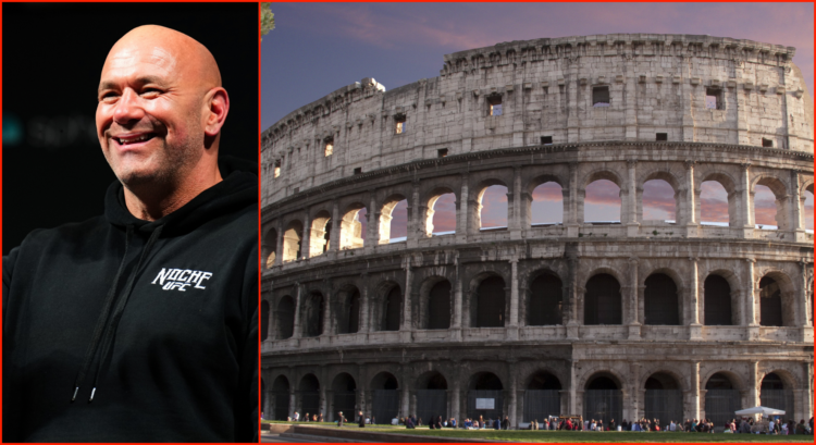 Dana White (left) and the Colosseum (right)