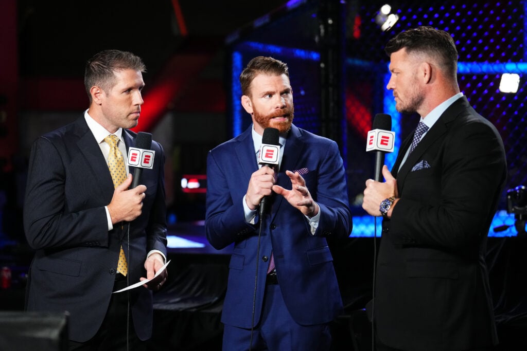 Brendan Fitzgerald, Paul Felder, and Michael Bisping anchor the broadcast during UFC Vegas 96