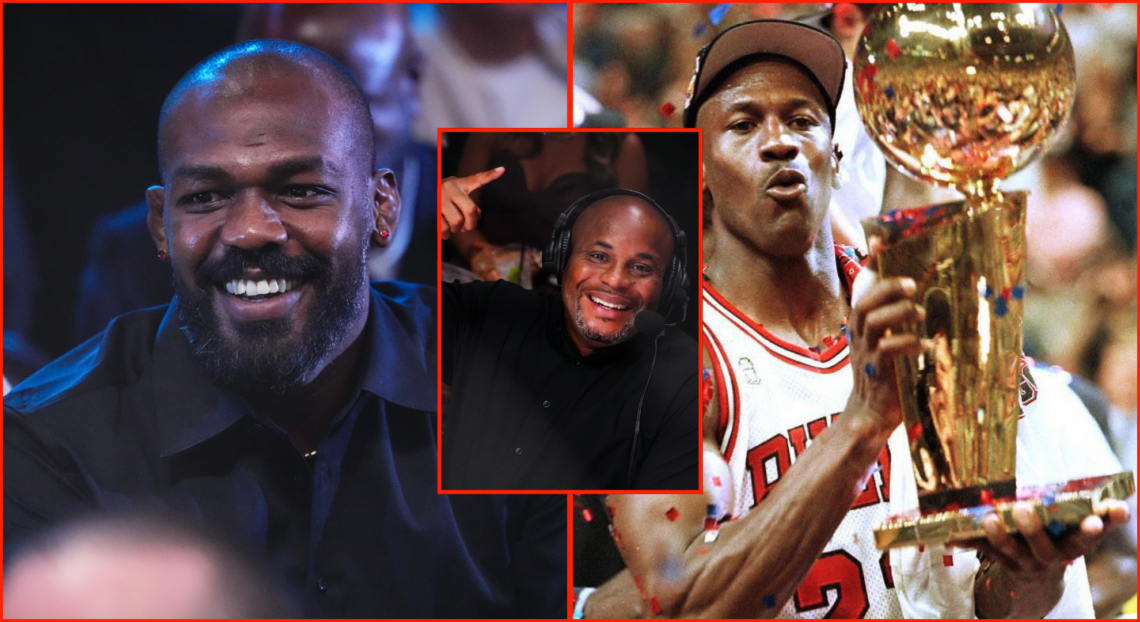 Jon Jones (left), Daniel Cormier (middle), Michael Jordan (right)