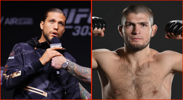 Side by side of Brian Ortega at UFC 306 and Khabib at UFC 205