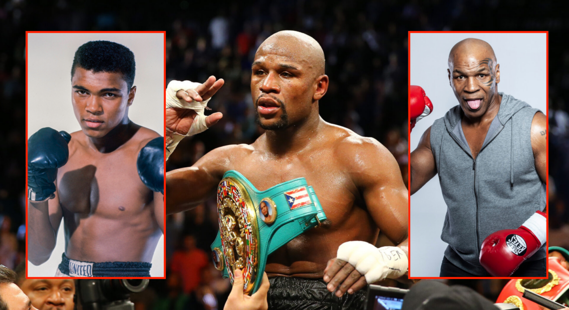 Split of Muhammad Ali in 1962, Floyd Mayweather in 2013 and Mike Tyson in 2015