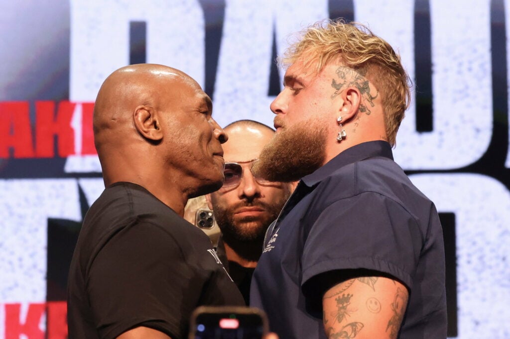 Mike Tyson faces off with Jake Paul