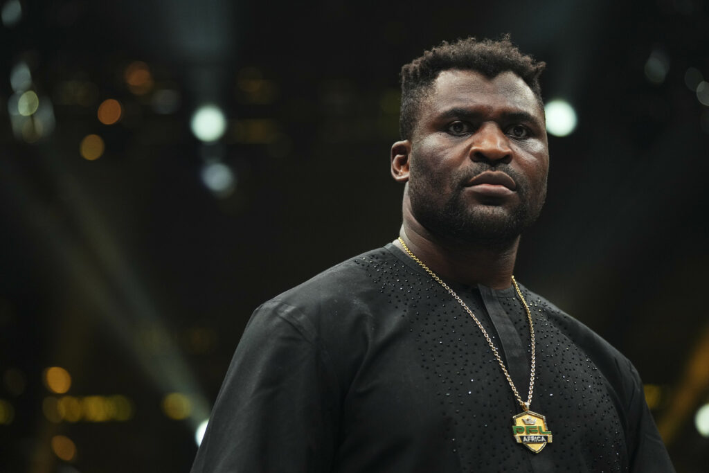 Francis Ngannou in the PFL SmartCage during the 2024 postseason card in Washington D.C.