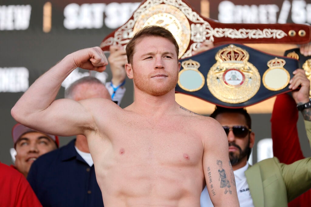 Canelo Alvarez weighing-in to fight Edgar Berlanga