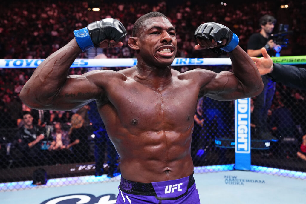 Joaquin Buckley poses after his win over Stephen Thompson at UFC 307