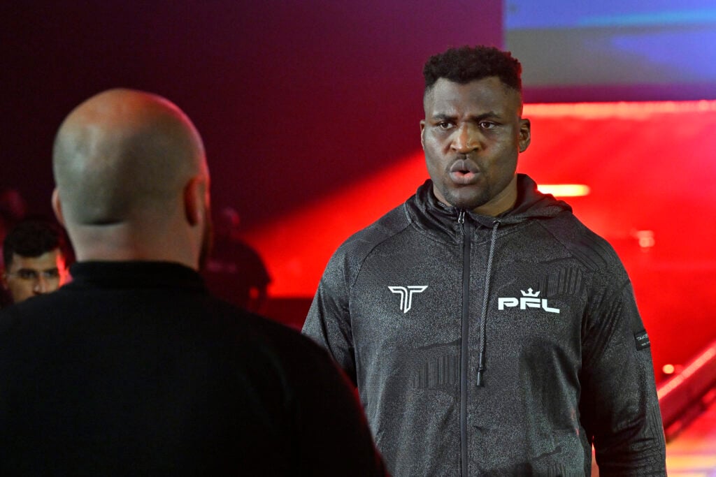 Francis Ngannou during his ring walk for PFL in Riyadh