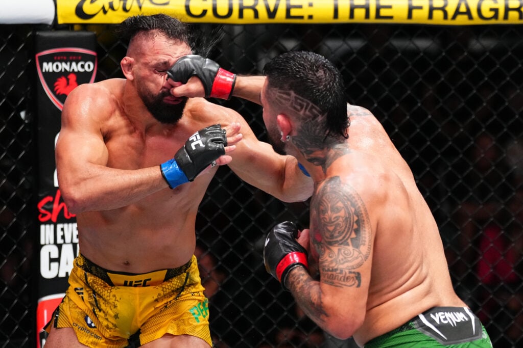 Anthony Hernandez punches Michel Pereira at the UFC Apex