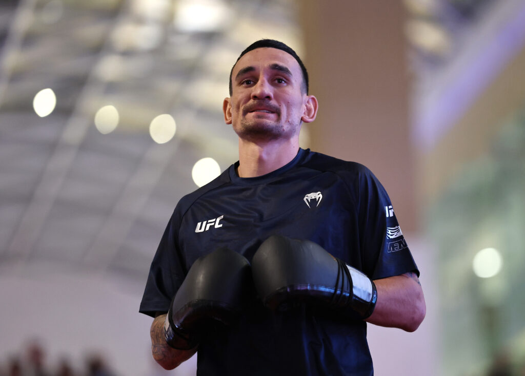 Max Holloway at the UFC 308 open workouts