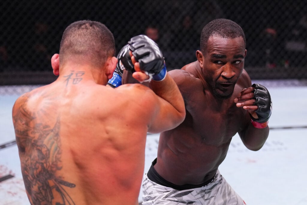 Geoff Neal punches Rafael dos Anjos at UFC 308
