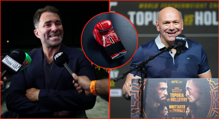 Pop out of Eddie Hearn at the Joshua vs Dubois press conference, Dana White at the UFC 308 press conference and a pair of boxing globes from the Pa...